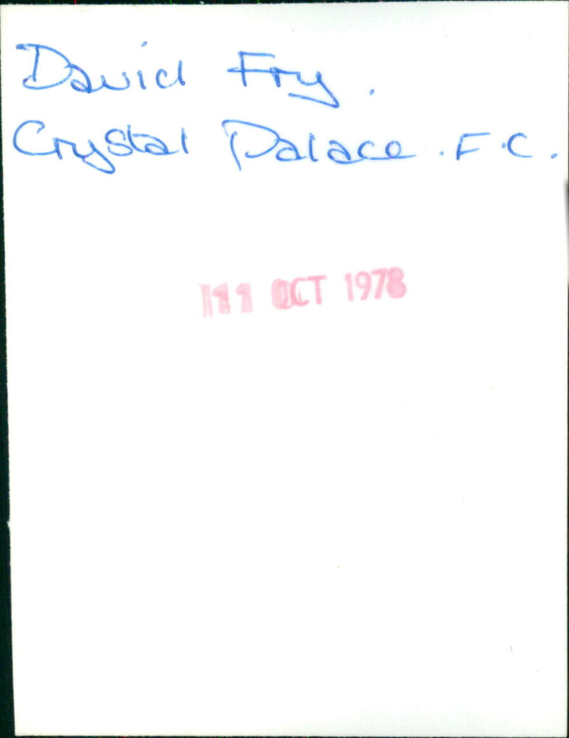 David Fry - Vintage Photograph