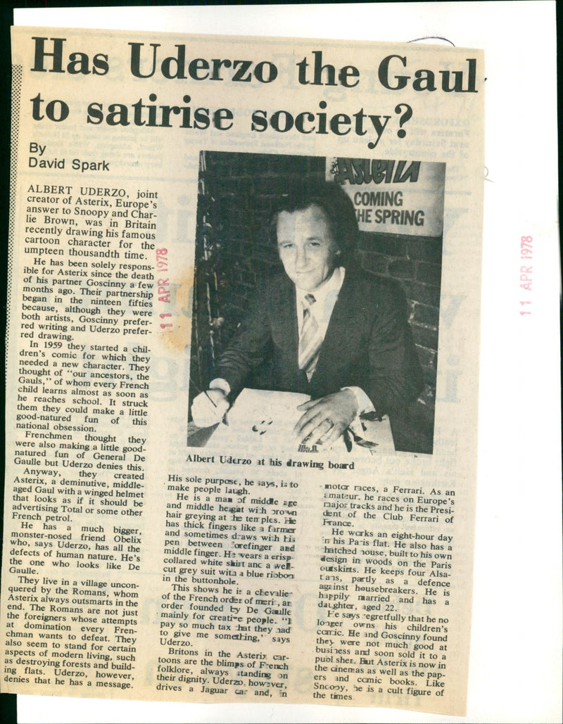 Albert Uderzo - Vintage Photograph
