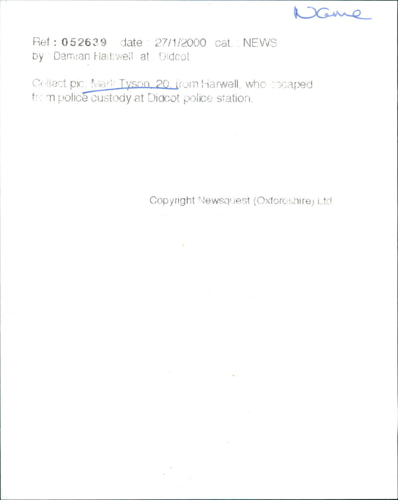 Mark Tyson - Vintage Photograph