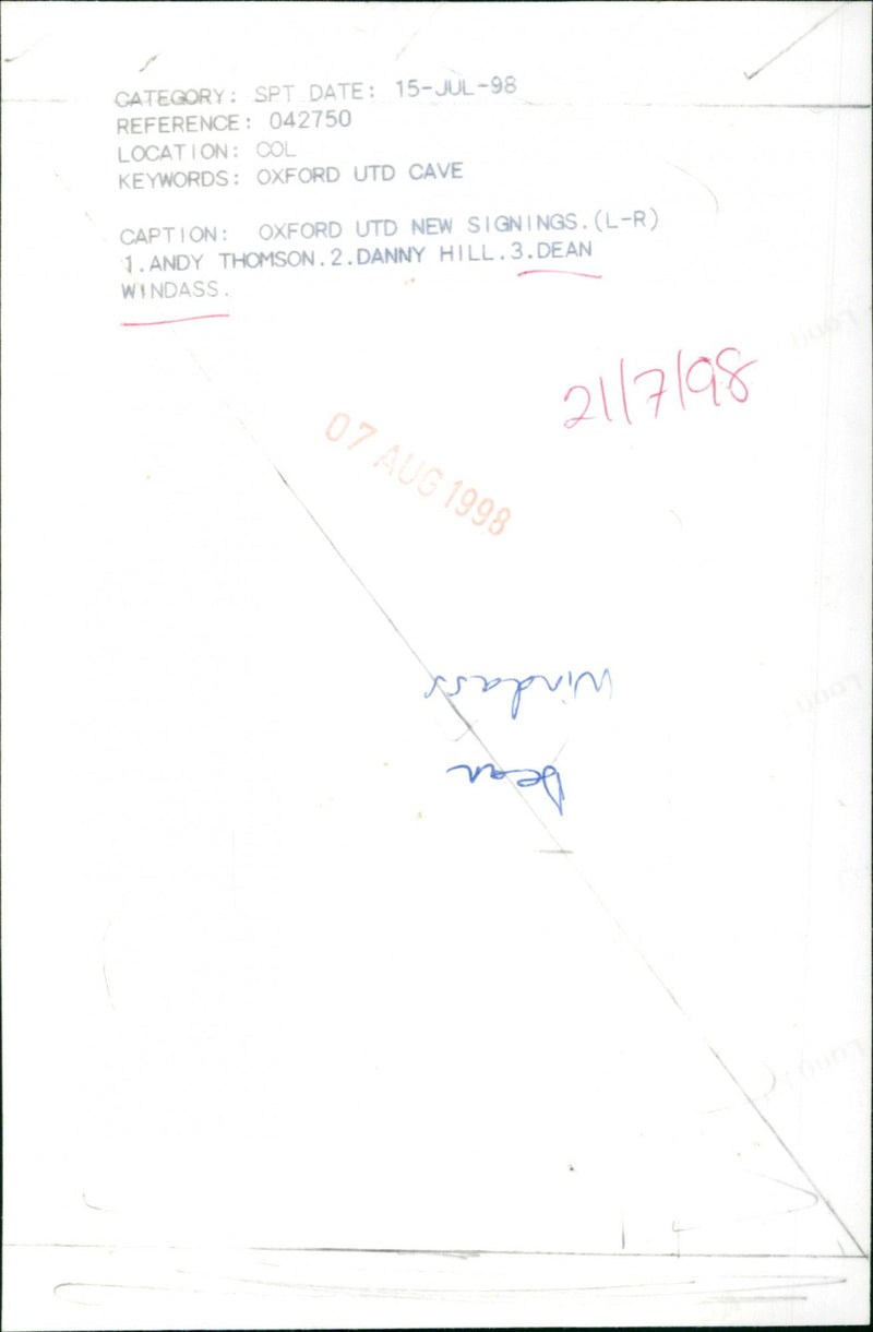 Dean Windass - Vintage Photograph