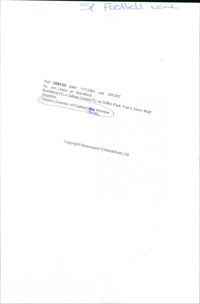 Joe Kinnear - Vintage Photograph