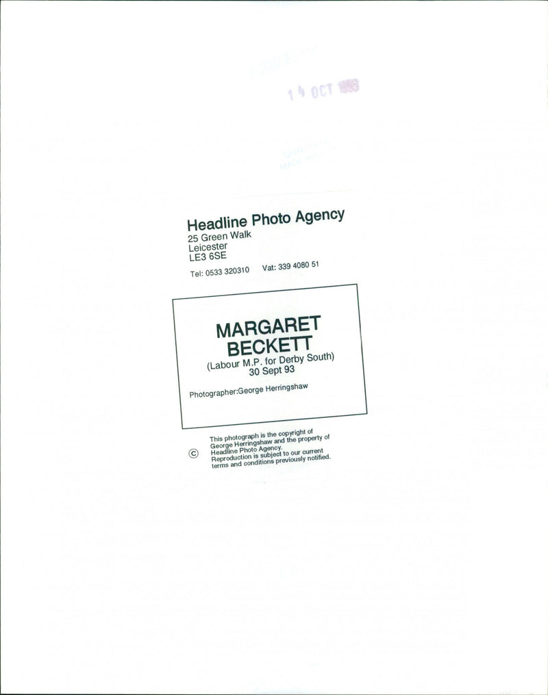 Margaret Beckett - Vintage Photograph