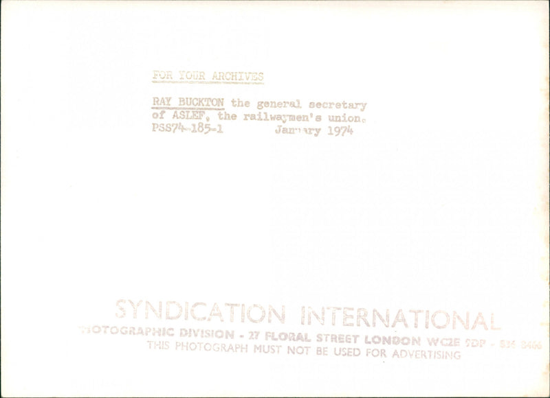 Ray Buckton - Vintage Photograph