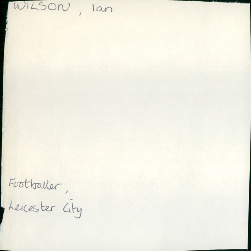 Wilson Ian - Vintage Photograph