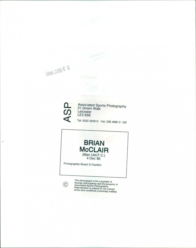 Brian McClair - Vintage Photograph