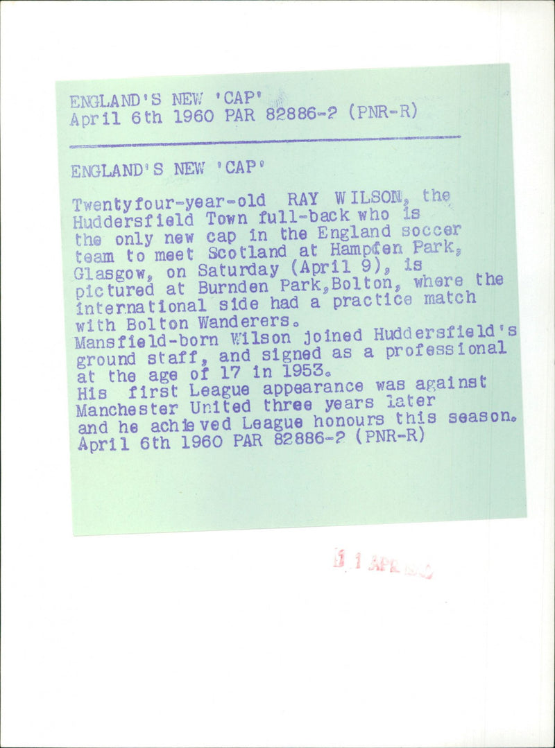 Ray Wilson - Vintage Photograph