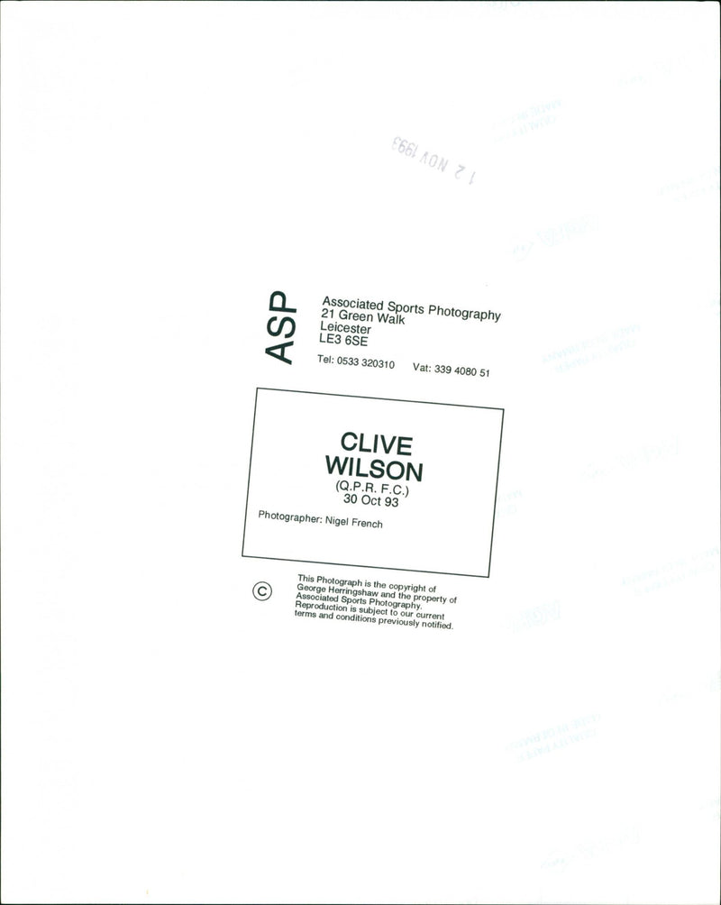 Clive Wilson - Vintage Photograph