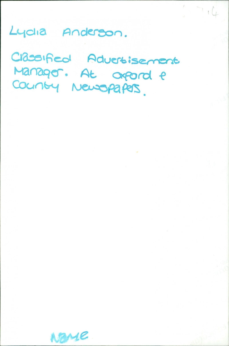 Lydia Anderson - Vintage Photograph