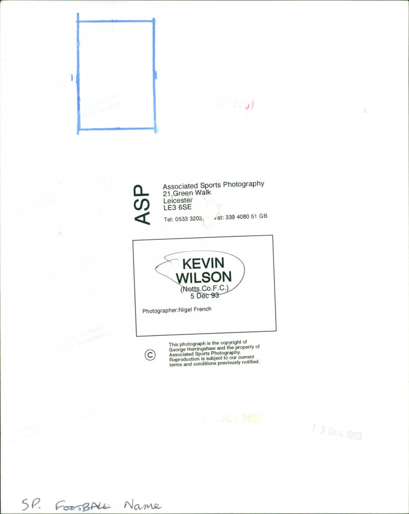 Kevin Wilson - Vintage Photograph