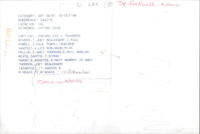 Dean Windass - Vintage Photograph