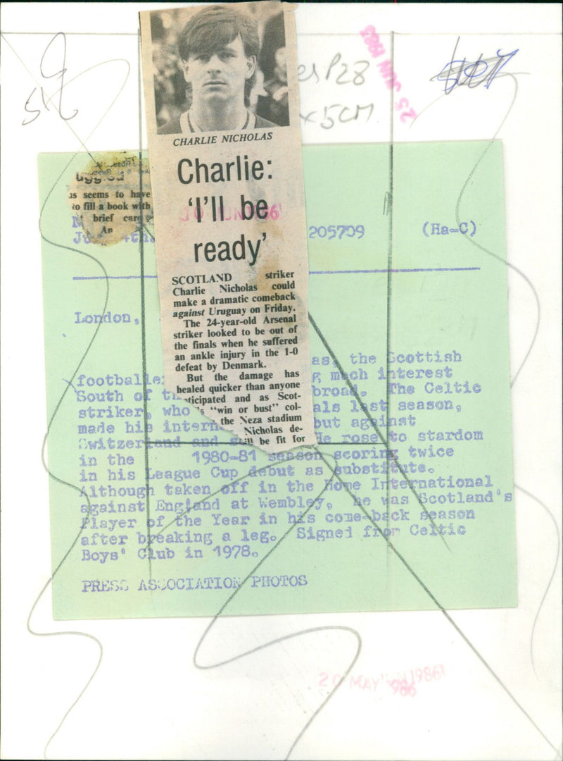 Charlie Nicholas - Vintage Photograph