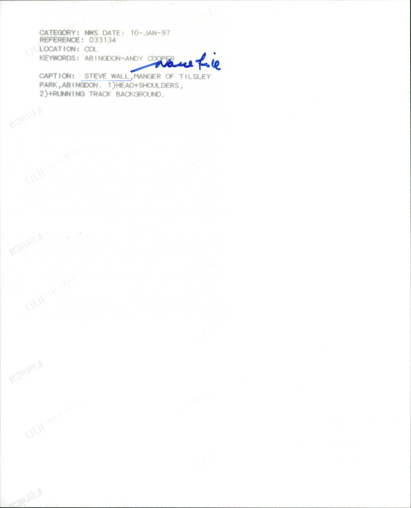 Steve Wall - Vintage Photograph