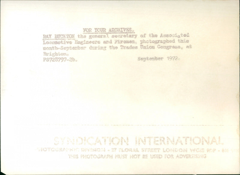 Ray Buckton - Vintage Photograph