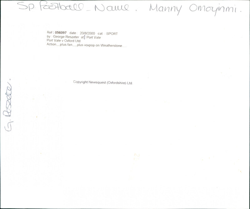 Manny omoyinmi - Vintage Photograph