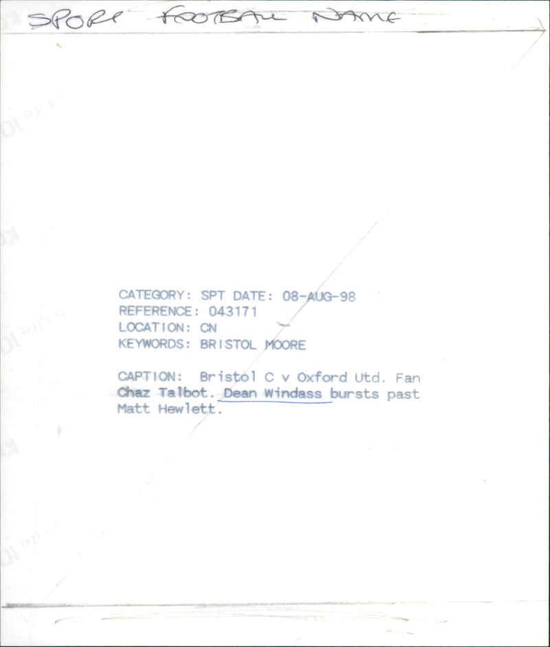 Dean Windass - Vintage Photograph