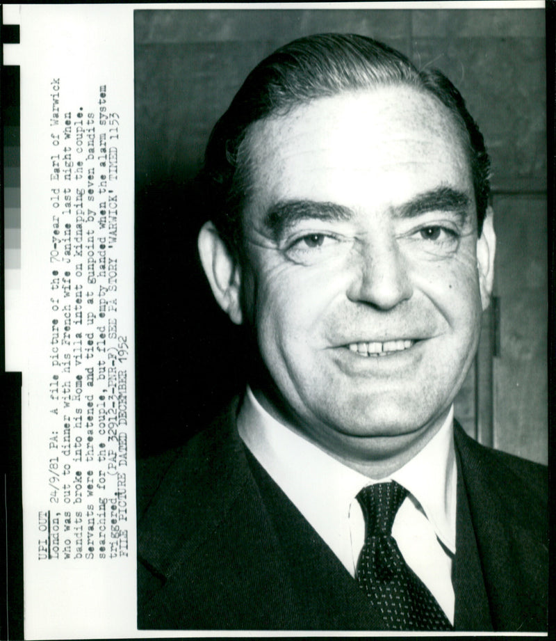 Earl of Warwick - Vintage Photograph