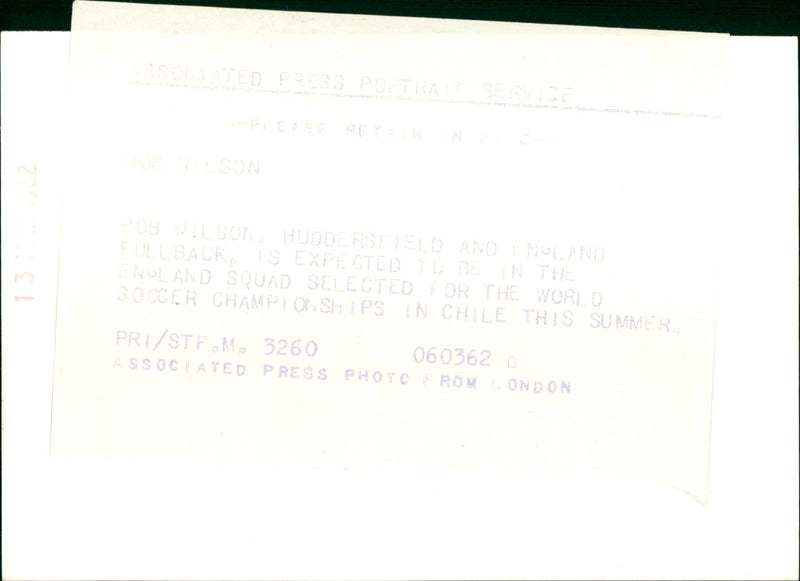 Bob Wilson - Vintage Photograph