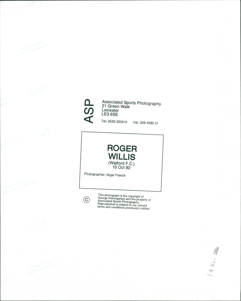 Roger Willis - Vintage Photograph