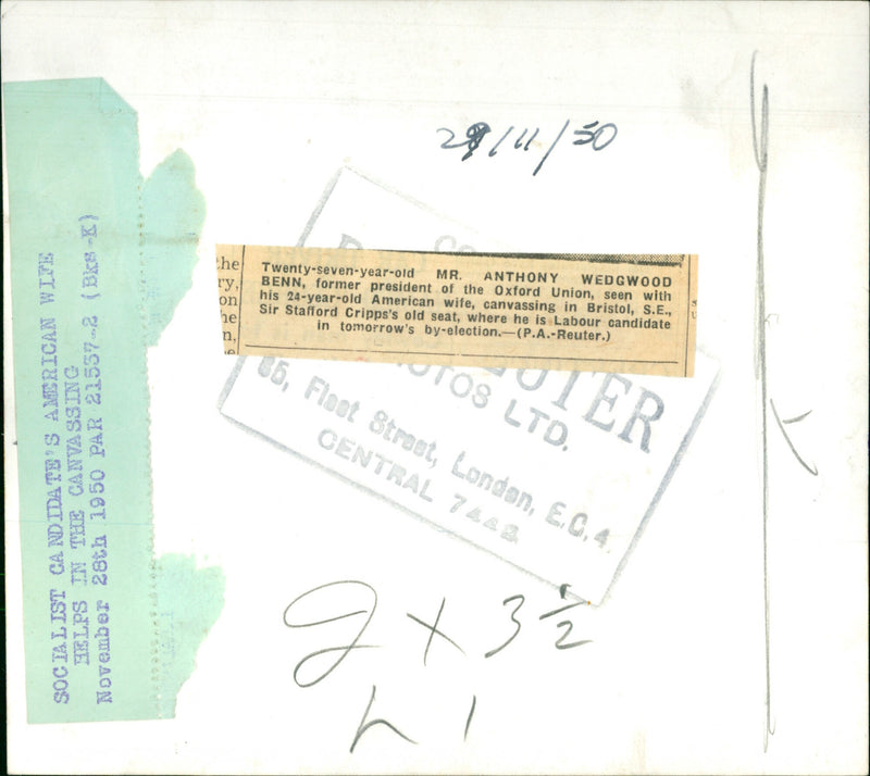 Anthony Wedgwood Benn and Wife, Caroline - Vintage Photograph