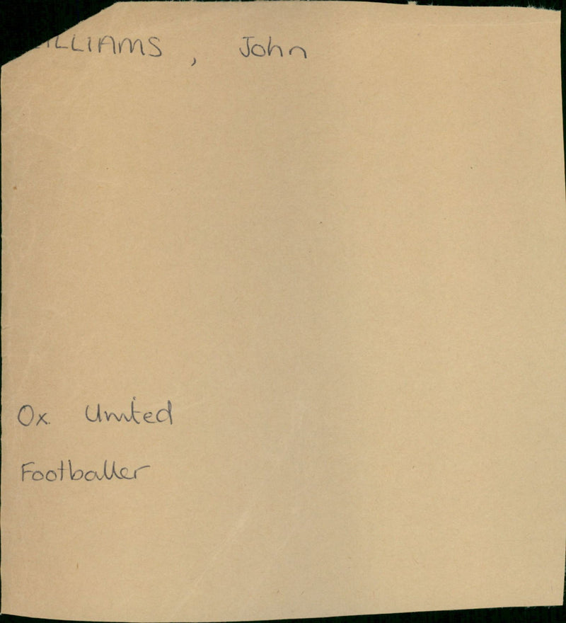 Williams John - Vintage Photograph