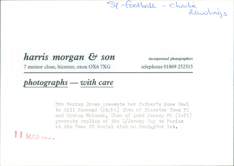 Charlie Rawlings - Vintage Photograph