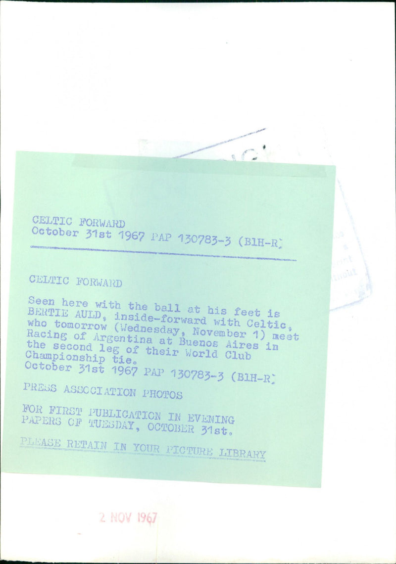 Bertie Auld - Vintage Photograph