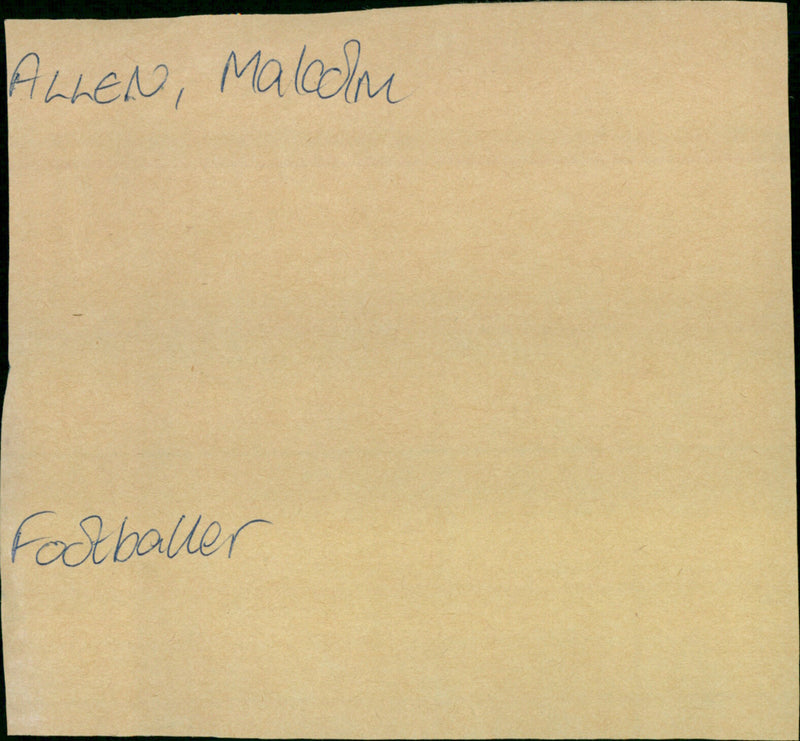 Malcolm Allen - Vintage Photograph