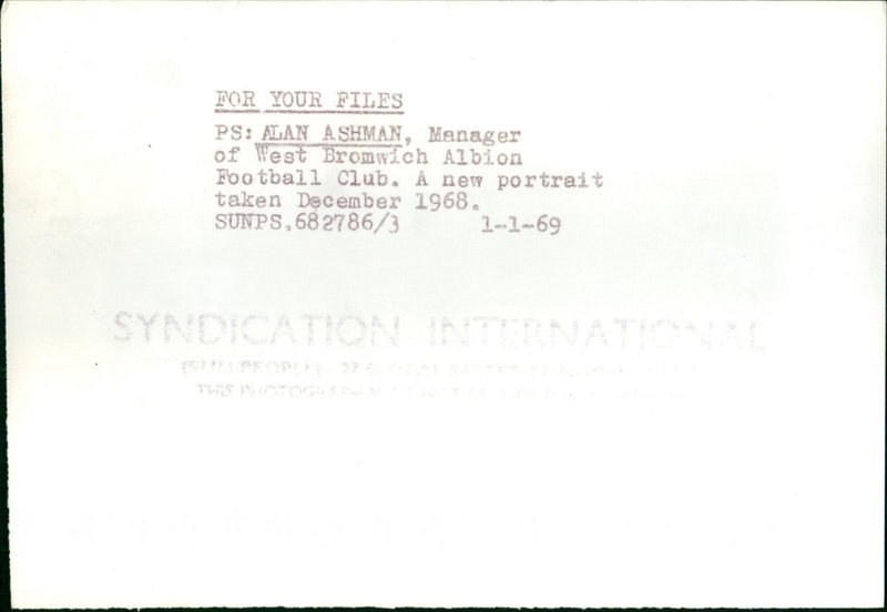 Alan Ashman - Vintage Photograph