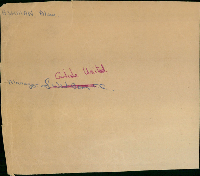 Alan Ashman - Vintage Photograph