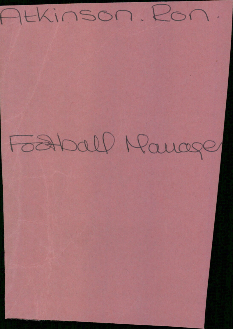 Ron Atkinson - Vintage Photograph