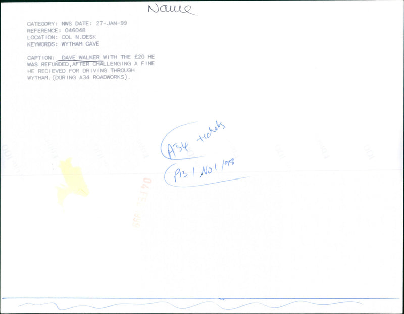 Dave Walker - Vintage Photograph