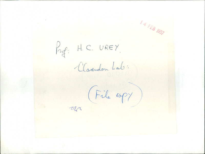 Prof. H. C. Urey - Vintage Photograph