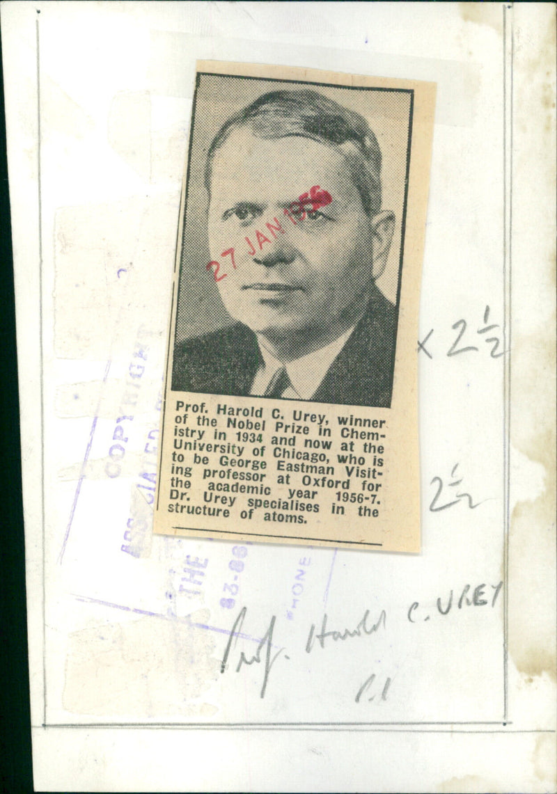 Harold C. Urey - Vintage Photograph