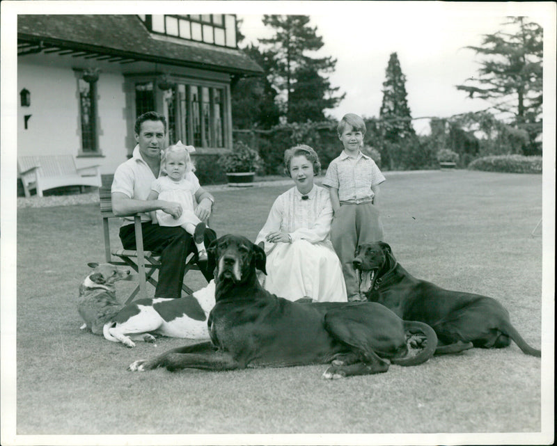 Richard Todd with his family - Vintage Photograph