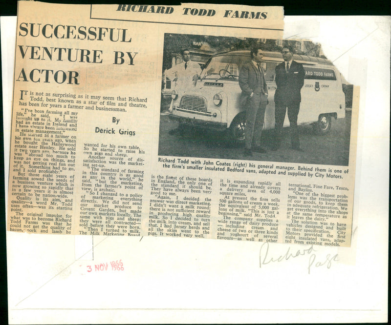 Richard Todd, John Coates - Vintage Photograph