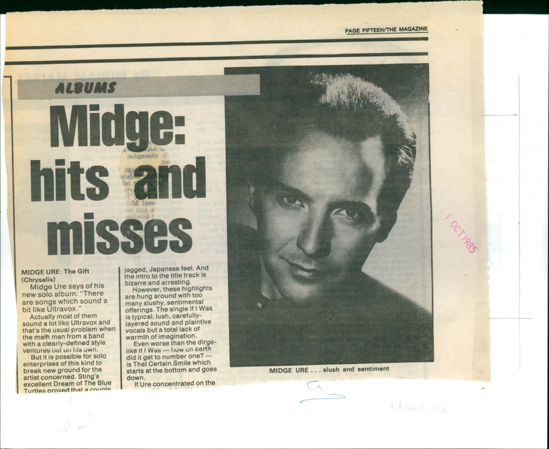 Midge Ure - Vintage Photograph