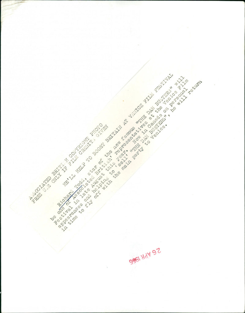 Richard Todd - Vintage Photograph