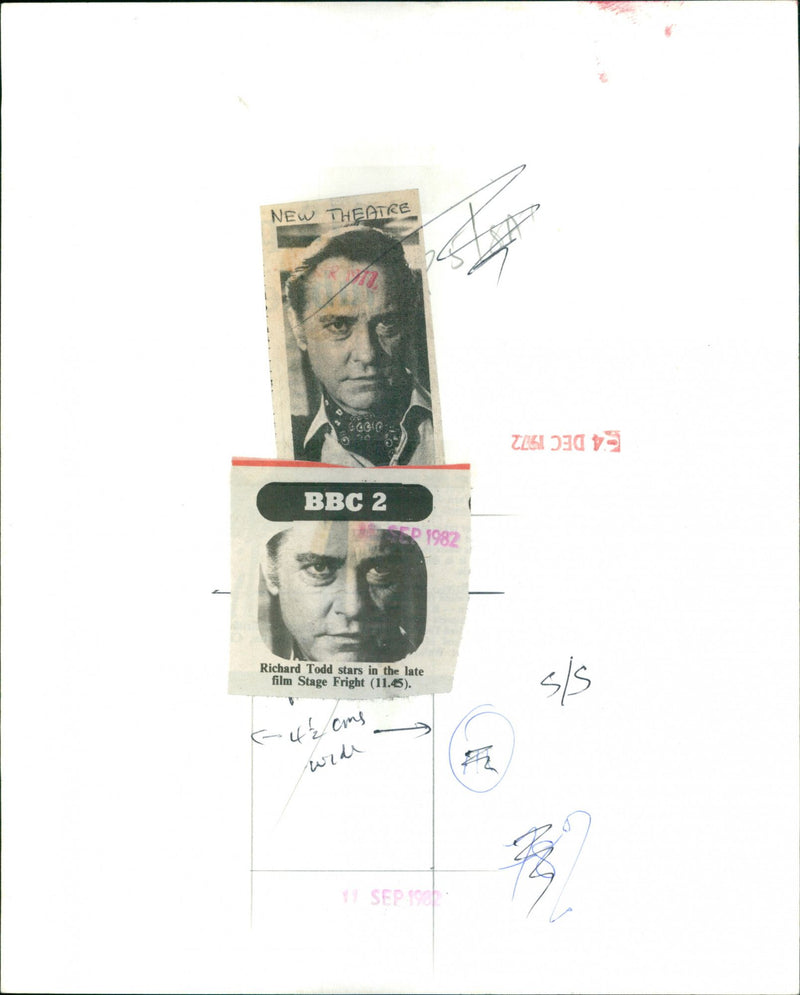 Peter Cushing, Richard Todd - Vintage Photograph
