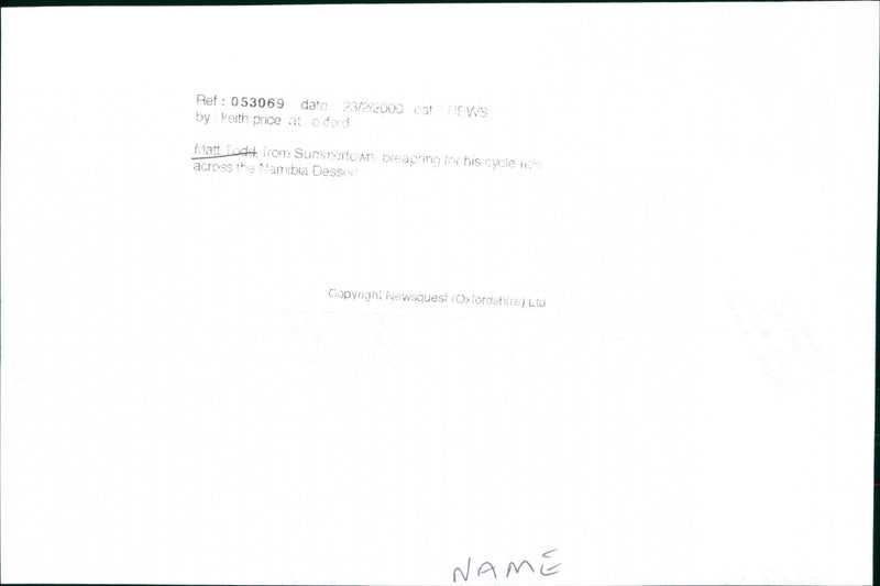 Matt Todd - Vintage Photograph