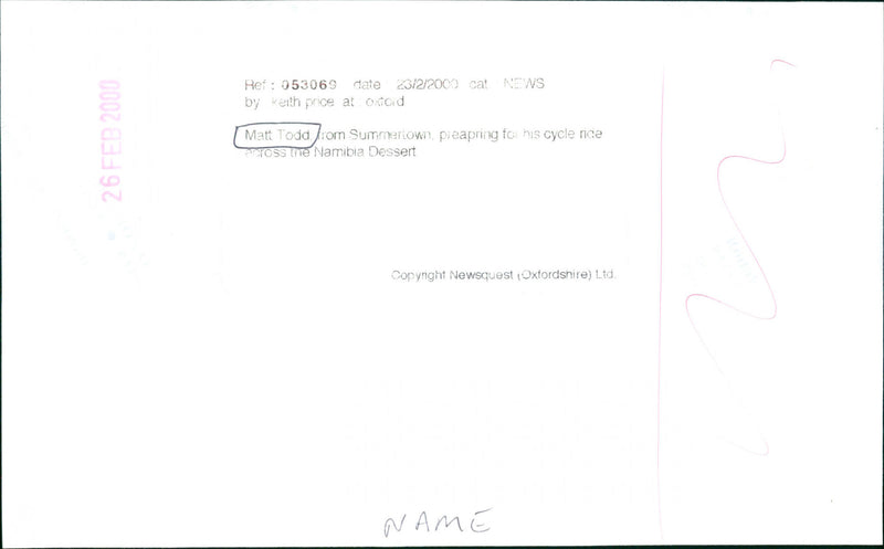 Matt Todd - Vintage Photograph