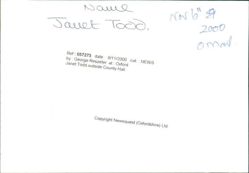 Janet Todd - Vintage Photograph