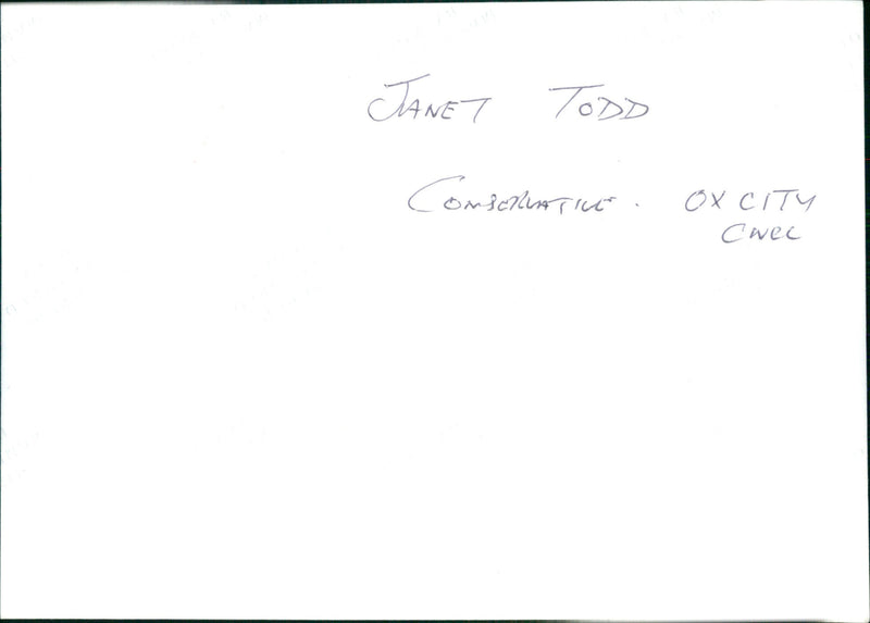 Janet Todd - Vintage Photograph