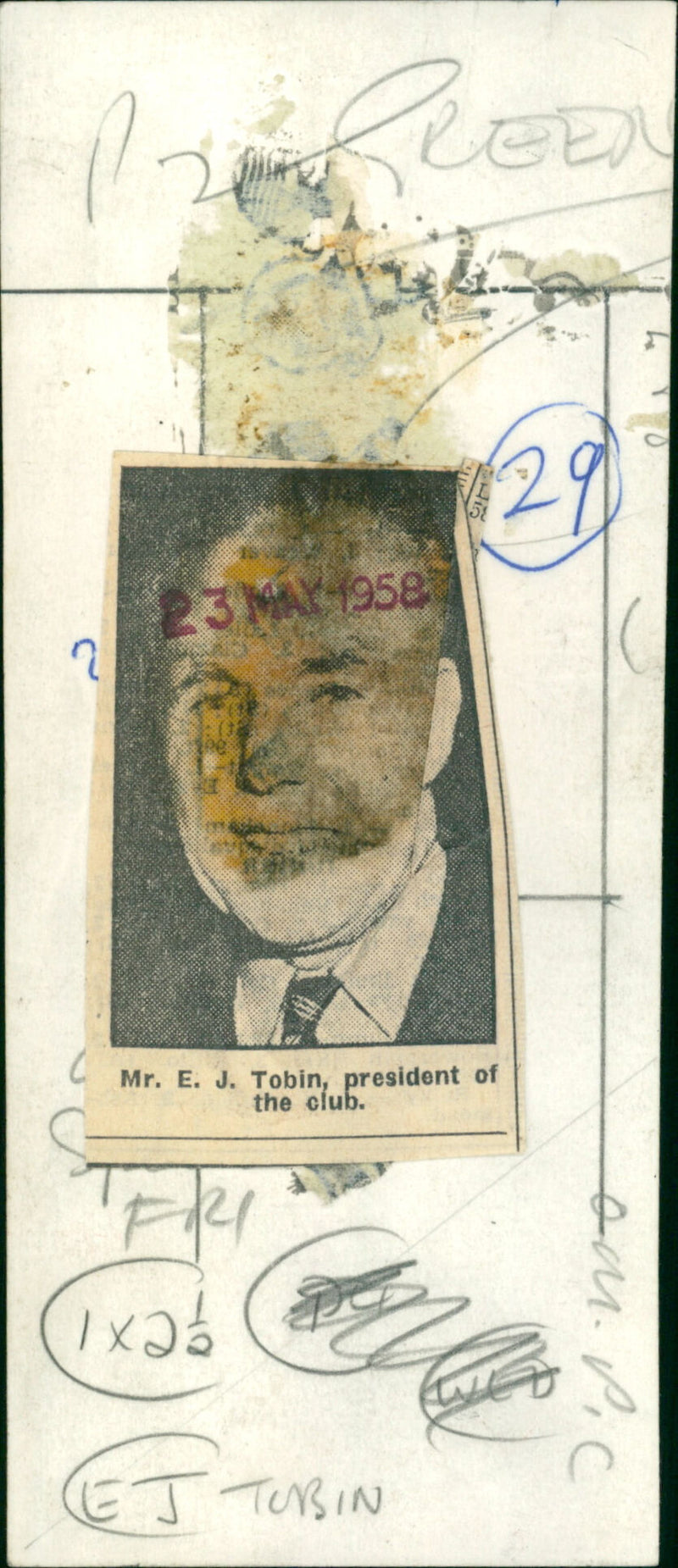 E. J. Tobin - Vintage Photograph