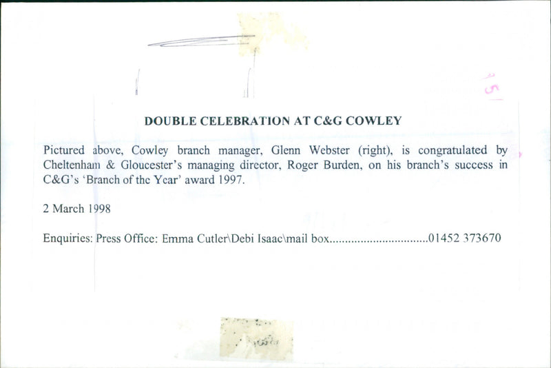 Glenn Webster, Roger Burden - Vintage Photograph