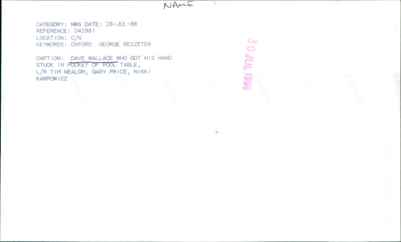 Dave Wallace, Tim Nealom, Gary Price, Nikki Karpowicz - Vintage Photograph