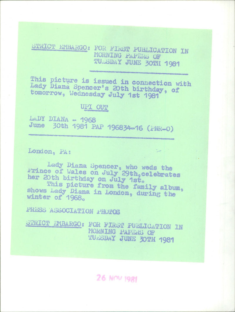 Young Lady Diana Spencer - Vintage Photograph