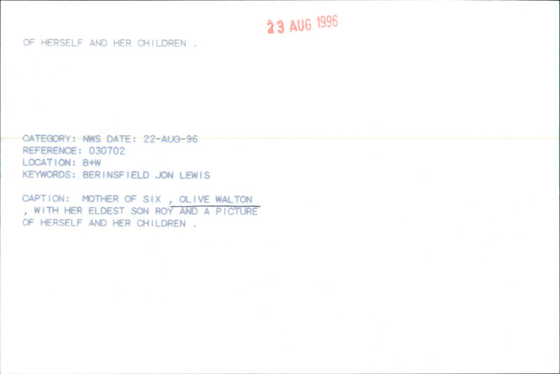 Olive Walton - Vintage Photograph