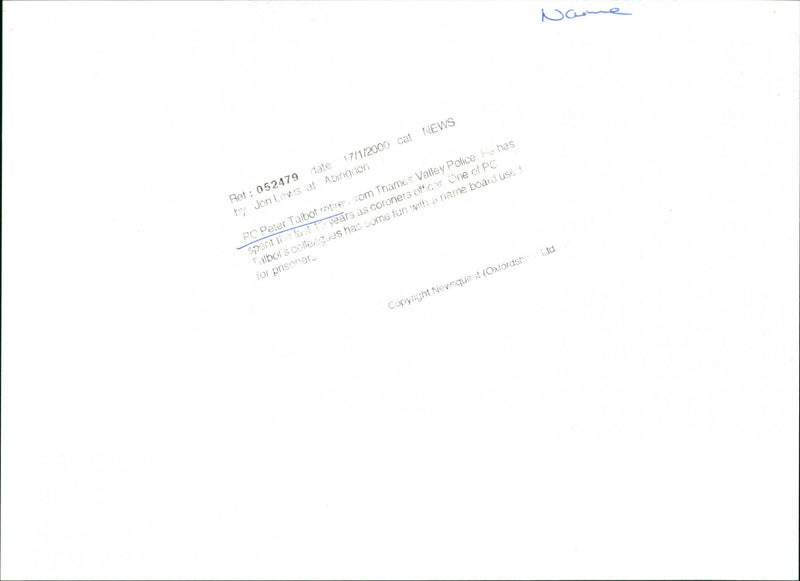 Peter Talbot - Vintage Photograph