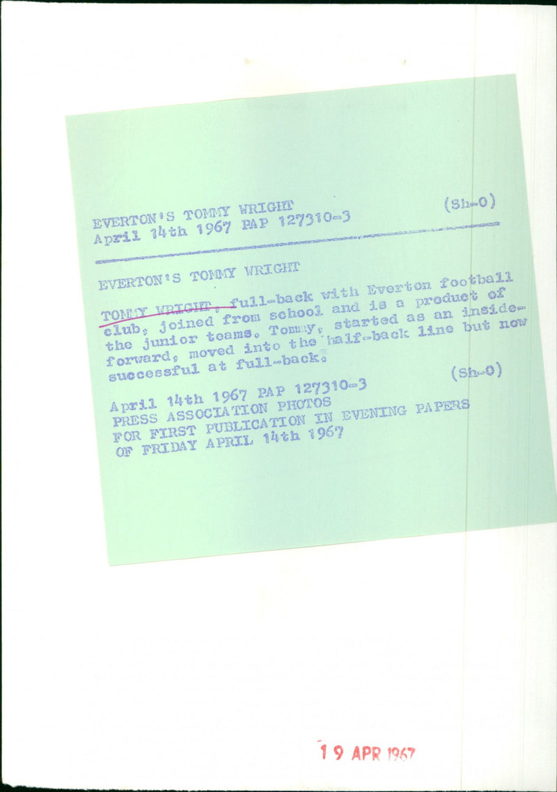 Tommy Wright - Vintage Photograph