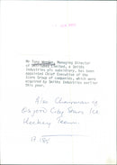 Mr. Tony Weeden - Vintage Photograph